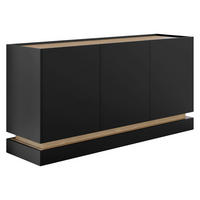 SIDEBOARD Zarpant K160 3D - Eichefarben/Schwarz, Holzwerkstoff (160/75/37cm) - MIRJAN24