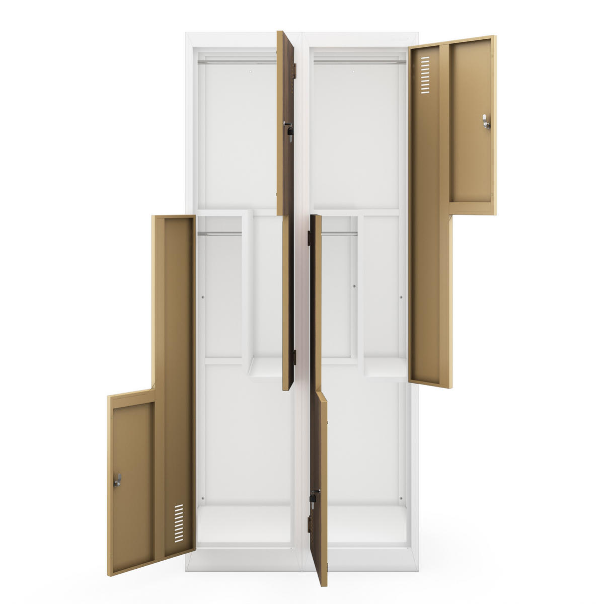 KLEIDERSCHRANK Typ L JULIA 185x80x45 cm - Nussbaumfarben/Weiß, Metall (80/185/45cm) - Jan Nowak