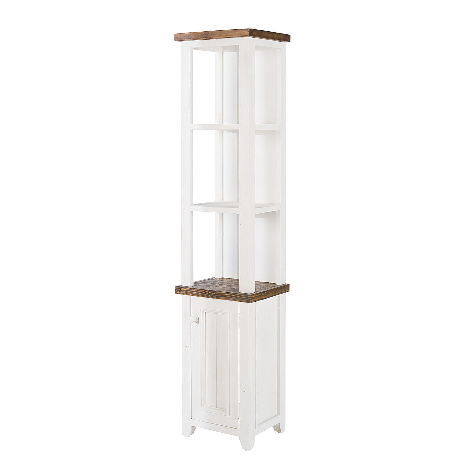 HOCHSCHRANK - Kiefer massiv - Weiß, Holz (40/180/33cm) - home24
