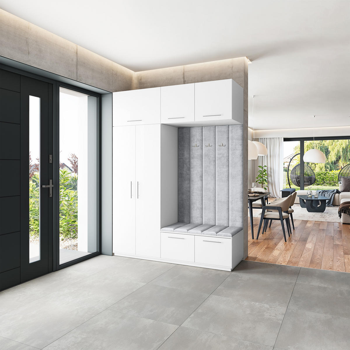 GARDEROBENSCHRANK REMA 180/240/60 cm Modern Weiß - Weiß, Holzwerkstoff (180/240/60cm) - MASSENO