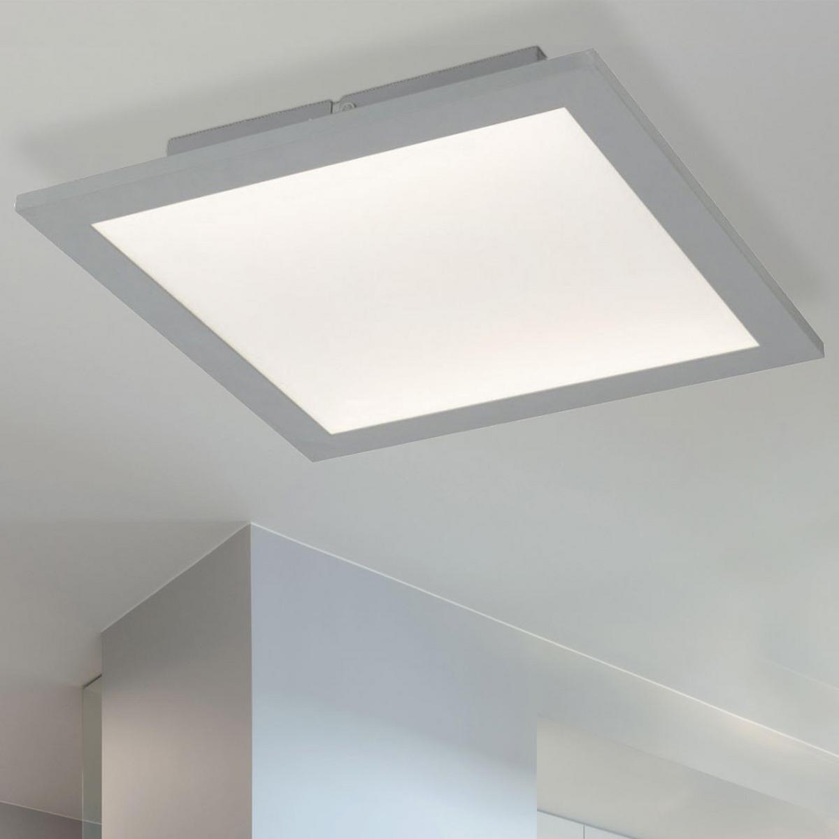 LED PANEL Aluminium Weiß - Weiß, Metall (30/30/5.1cm) - Globo Lighting