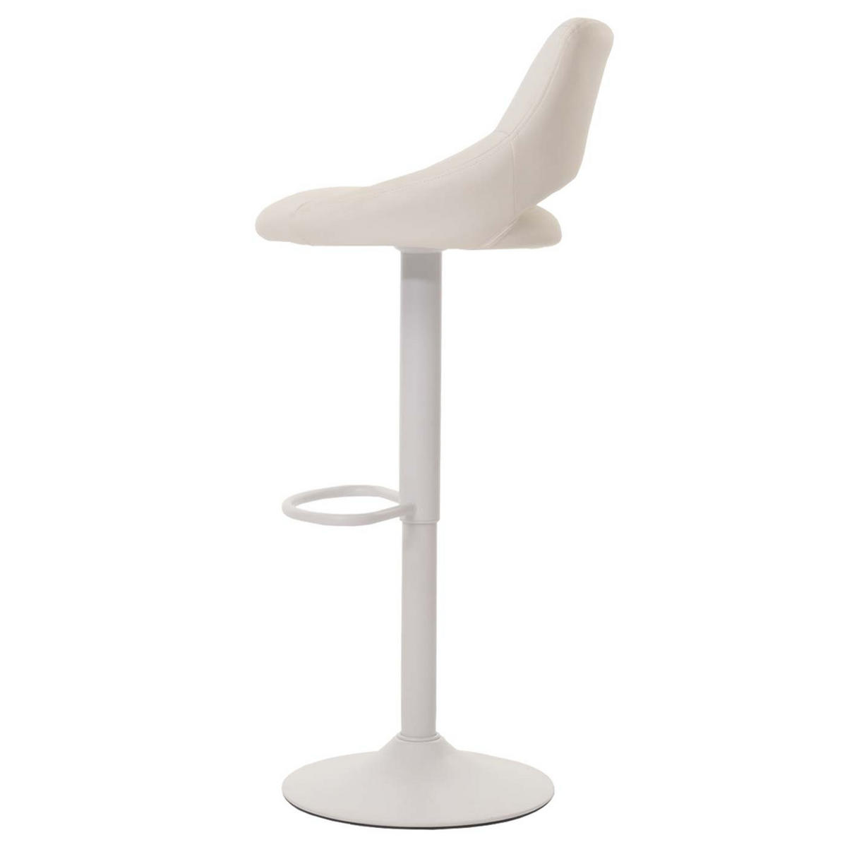 BARHOCKER 2er-Set gepolstert mit Lehne Sitzhöhe 60-82cm Fußablage drehbar Kunstleder Metall Weiß - Weiß, Kunststoff (47/107/44cm) - PROREGAL