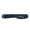PANORAMASOFA links Kaelle aus Chenille-Stoff königsblau 8 Sitzplätze - Blau, Textil (284/85/384cm) - Micadoni