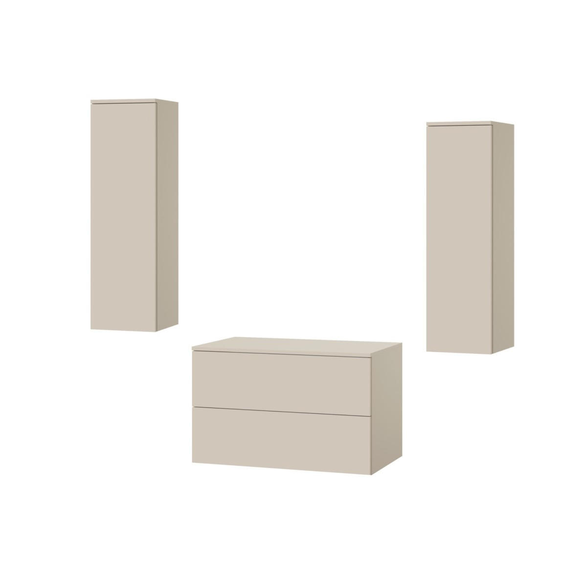 BADMÖBEL-SET Color Kaschmir 3-Teilig (2S 80 + 1D 100 X2) - Kaschmir, Holzwerkstoff (120/160/45cm) - mzm24
