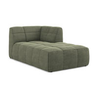 SOFAELEMENT Rechts Bouclé Stoff Grün - Schwarz/Olivgrün, Holzwerkstoff/Kunststoff (101/77/175cm) - Makamii