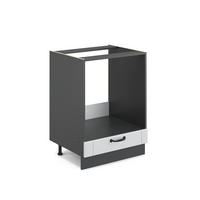 HERDUMBAUSCHRANK Fame-Line Weiß Landhaus 60 cm ohne AP - Anthrazit/Weiß, Holzwerkstoff (60/82/51.6cm) - Vicco