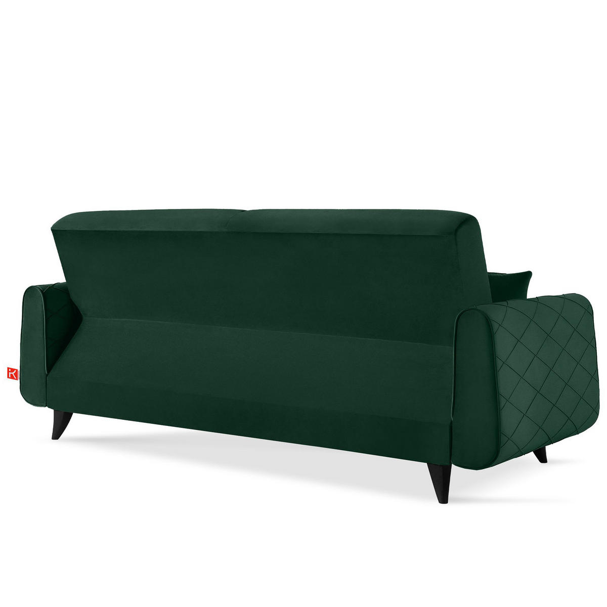 3-SITZER-SOFA GUSTAVO III Sofa 3 Velours, Dunkelgrün - Dunkelgrün, Holz/Holzwerkstoff (230/98/98cm) - KONSIMO®