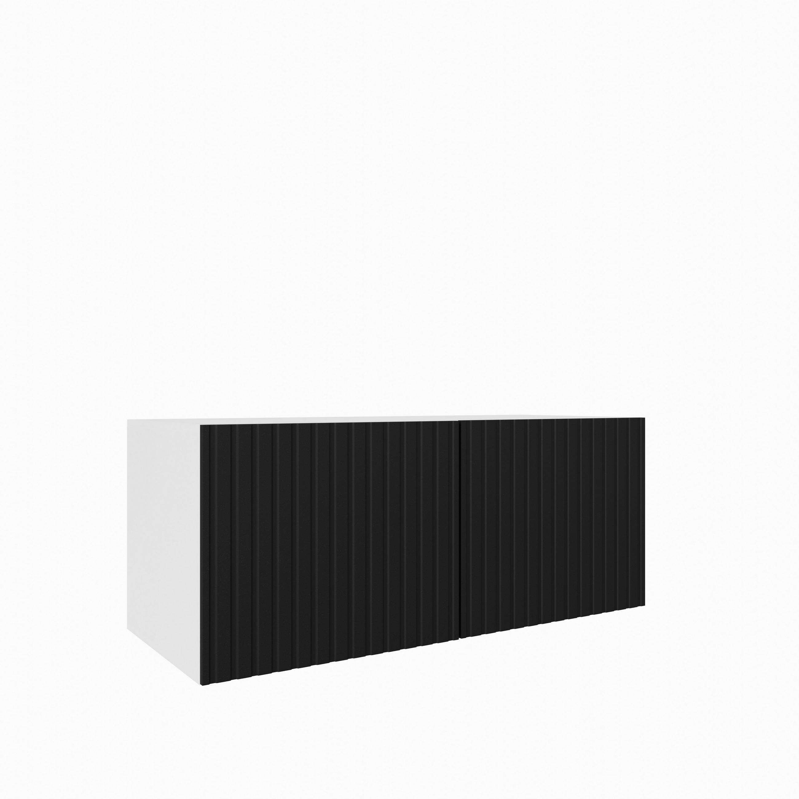 LOWBOARD LIVO 100/41/40 cm, Hängender TV-Schrank Weiß / Schwarz - Schwarz/Weiß, Holzwerkstoff (100/41/40cm) - MASSENO