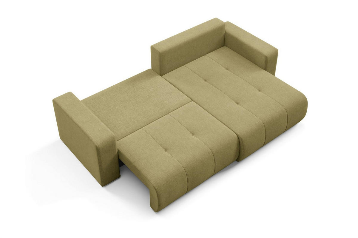 ECKSOFA Augusto - Dunkelgrün, Holzwerkstoff/Textil (244/149cm) - Fun Möbel