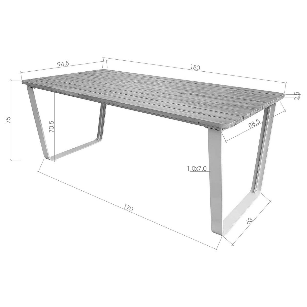 GARTENSITZGRUPPE - Akazie massiv / Aluminium - Braun / Beige - 3-teilig - Akaziefarben, Holz/Metall - home24