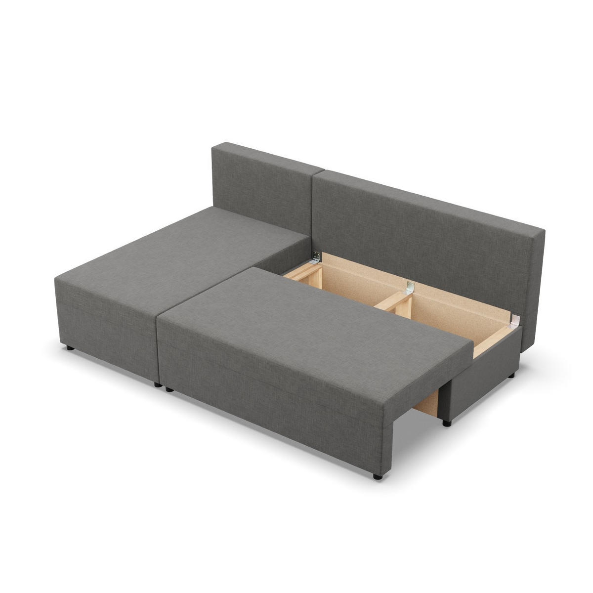 ECKSOFA MIT SCHLAFFUNKTION FERMO BONELL Dunkelgrau - Dunkelgrau, Textil (137/201cm) - Mebligo