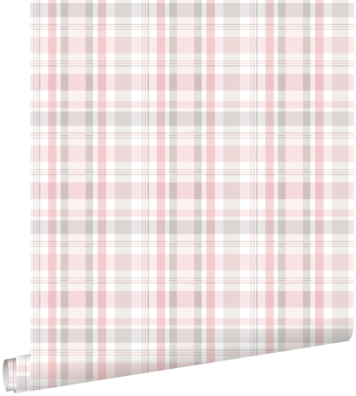 TAPETE Karomuster 53 cm x 10.05 m - Pink, Papier (53/0.1cm) - ESTAhome