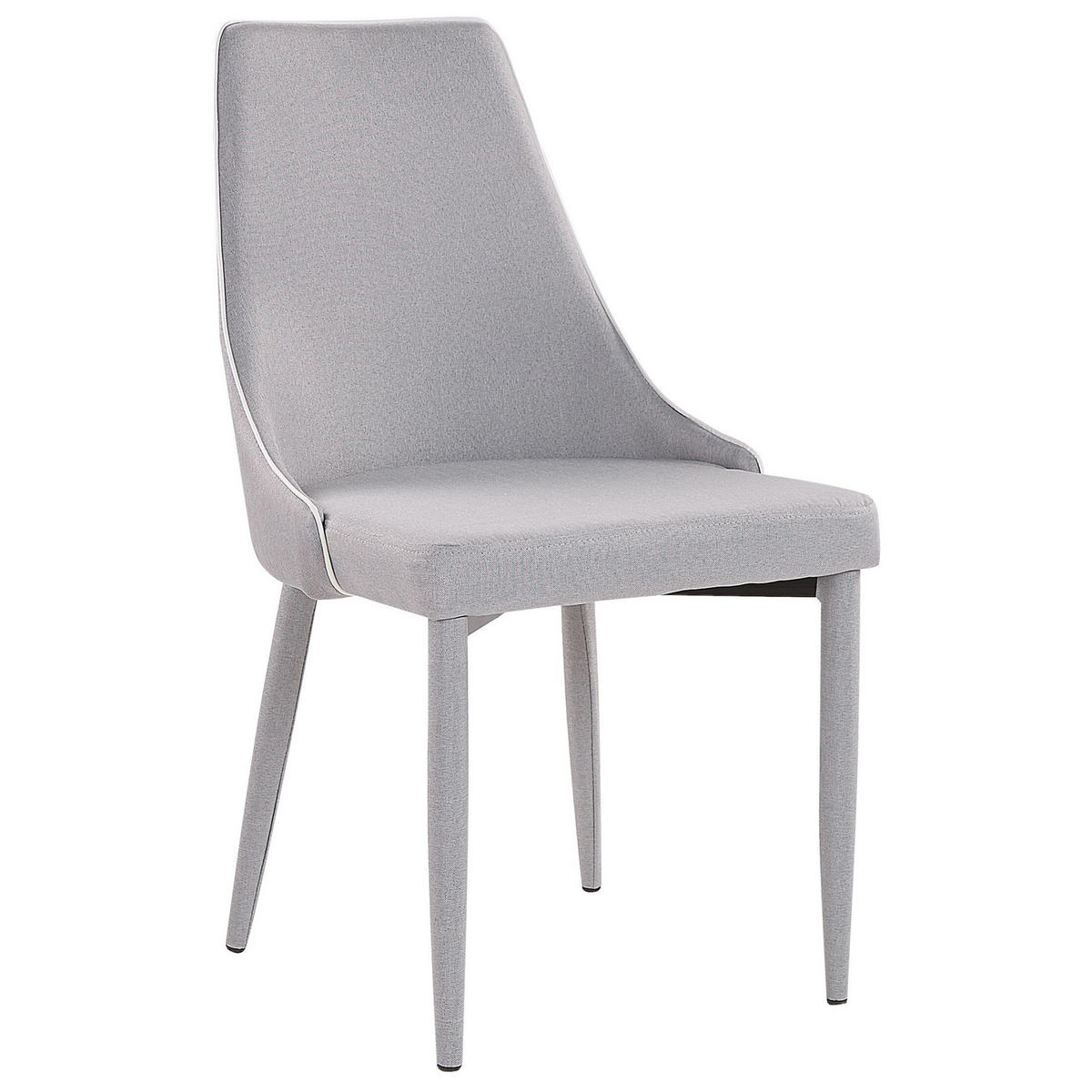 STUHL 2er-Set Polsterbezug Grau Camino - Grau, Textil/Metall (50/90/60cm) - Beliani
