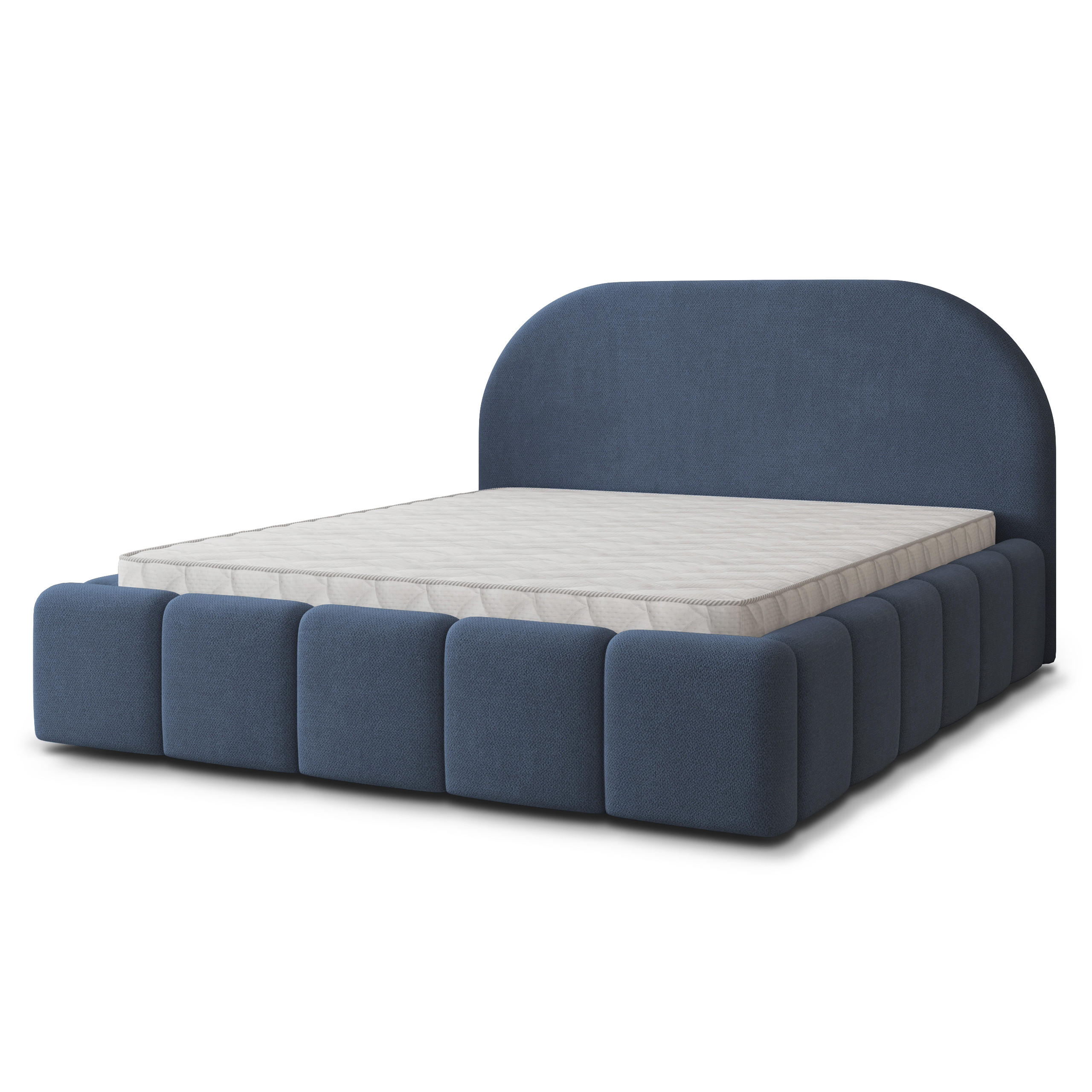 POLSTERBETT FLUSSO 120x200 cm mit Bettkästen - Blau - Blau, Holz (120/200cm) - MASSENO