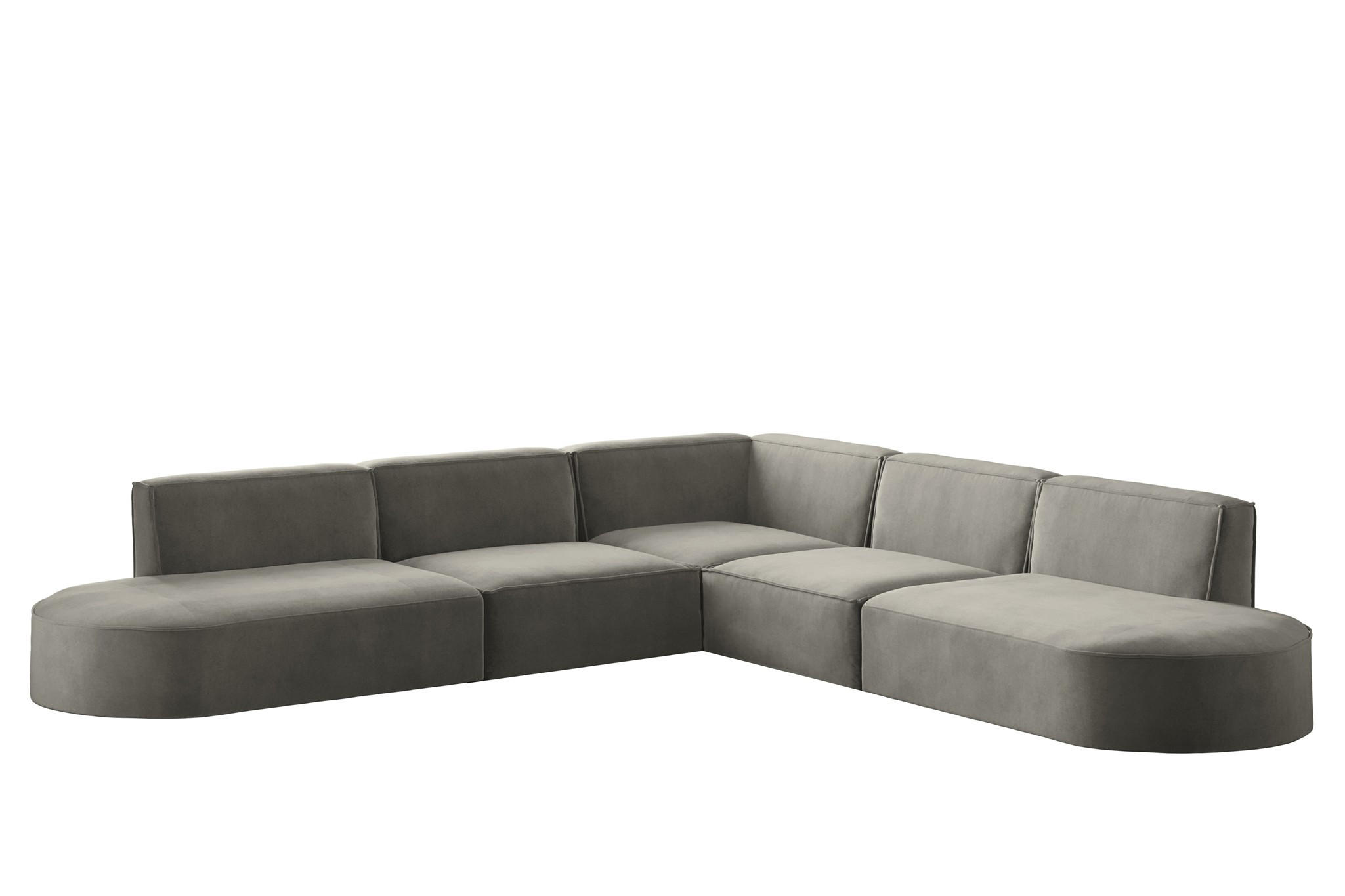 ECKSOFA Palma In Noel - Grau, Holzwerkstoff/Textil (276/276cm) - Fun Möbel