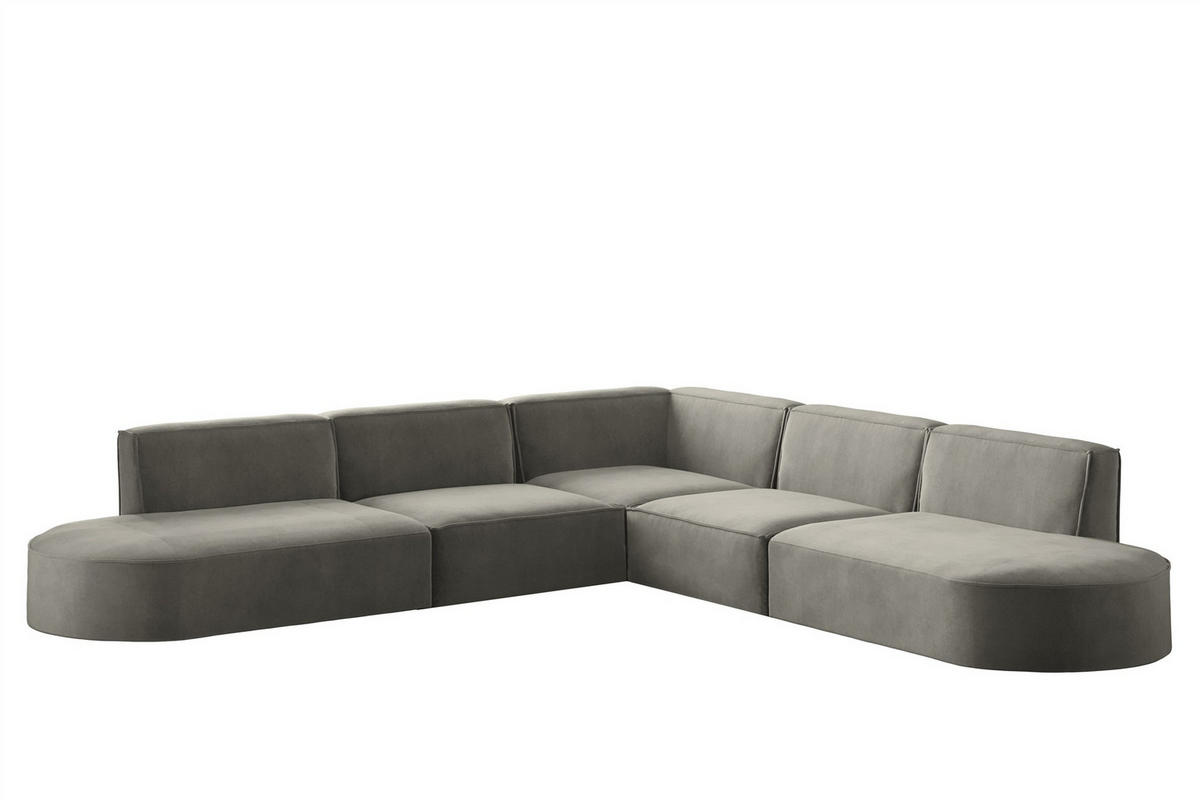 ECKSOFA Palma In Noel - Grau, Holzwerkstoff/Textil (276/276cm) - Fun Möbel