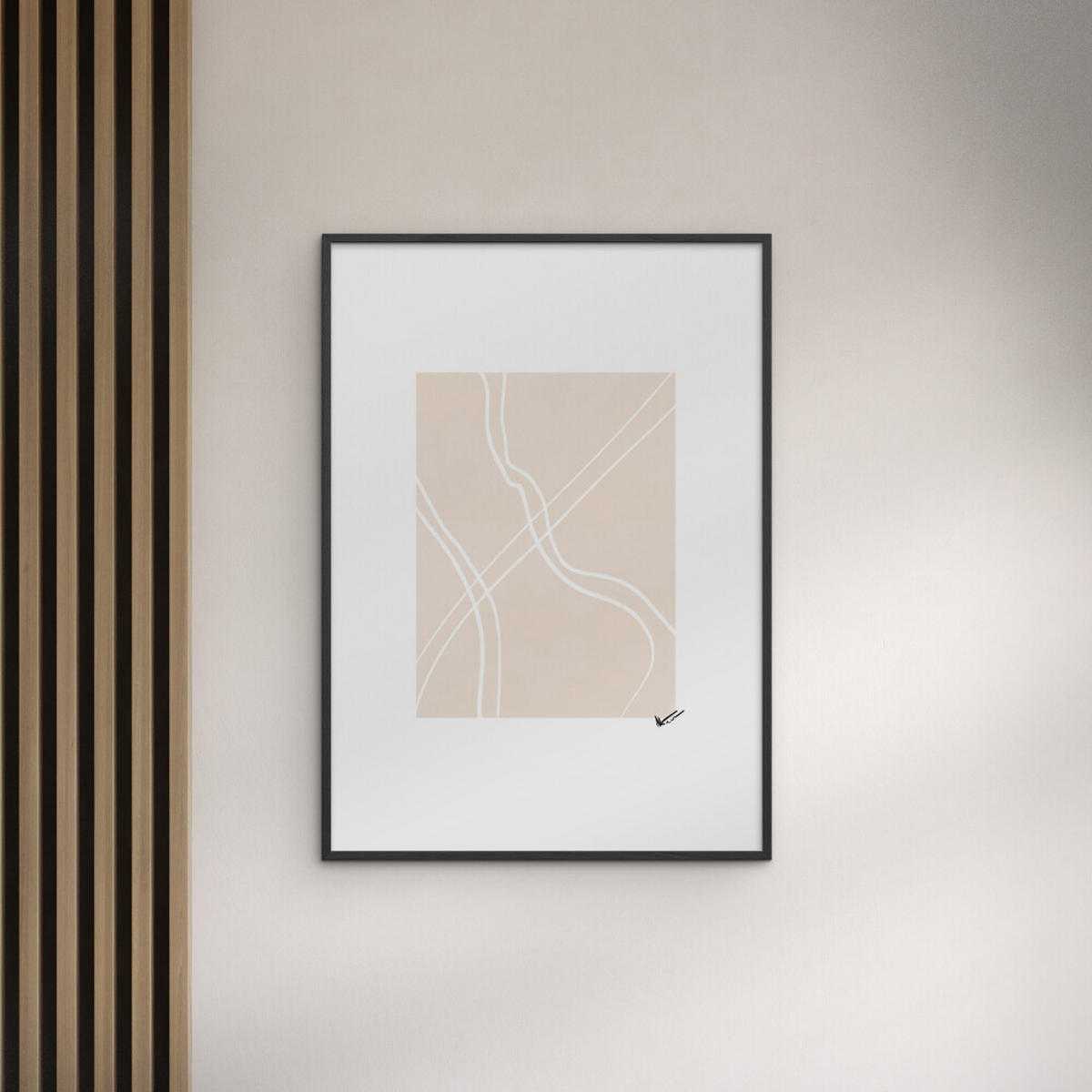 POSTER mit Rahmen N. Atelier - Route - Schwarz/Naturfarben, Holz/Papier (30/40cm) - Poster&Frame