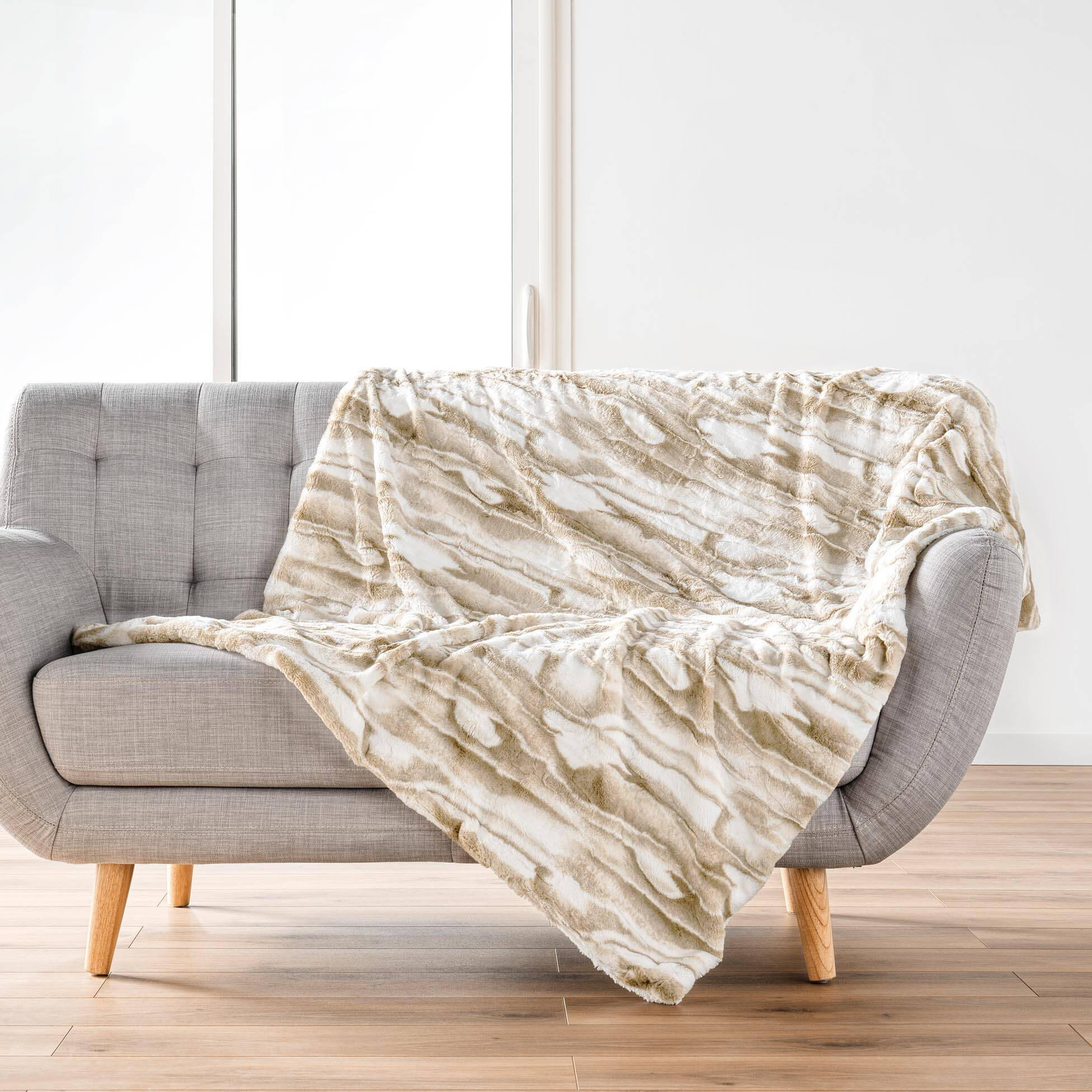 PLÜSCHDECKE Chayenne - Beige, Textil (150/125cm) - Douceur d´intérieur