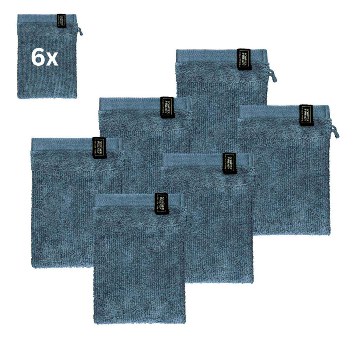 WASCHHANDSCHUH SENSE-6 - Blau, Textil (16/21cm) - Schöner Wohnen