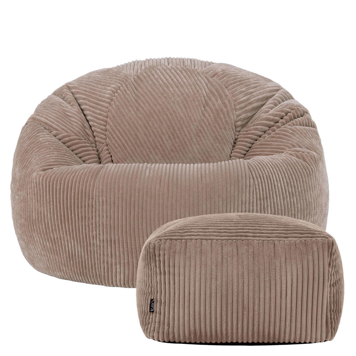 SITZSACK Klassisch + Hocker, Cord - Mokka, Kunststoff/Textil (85/50/85cm) - icon