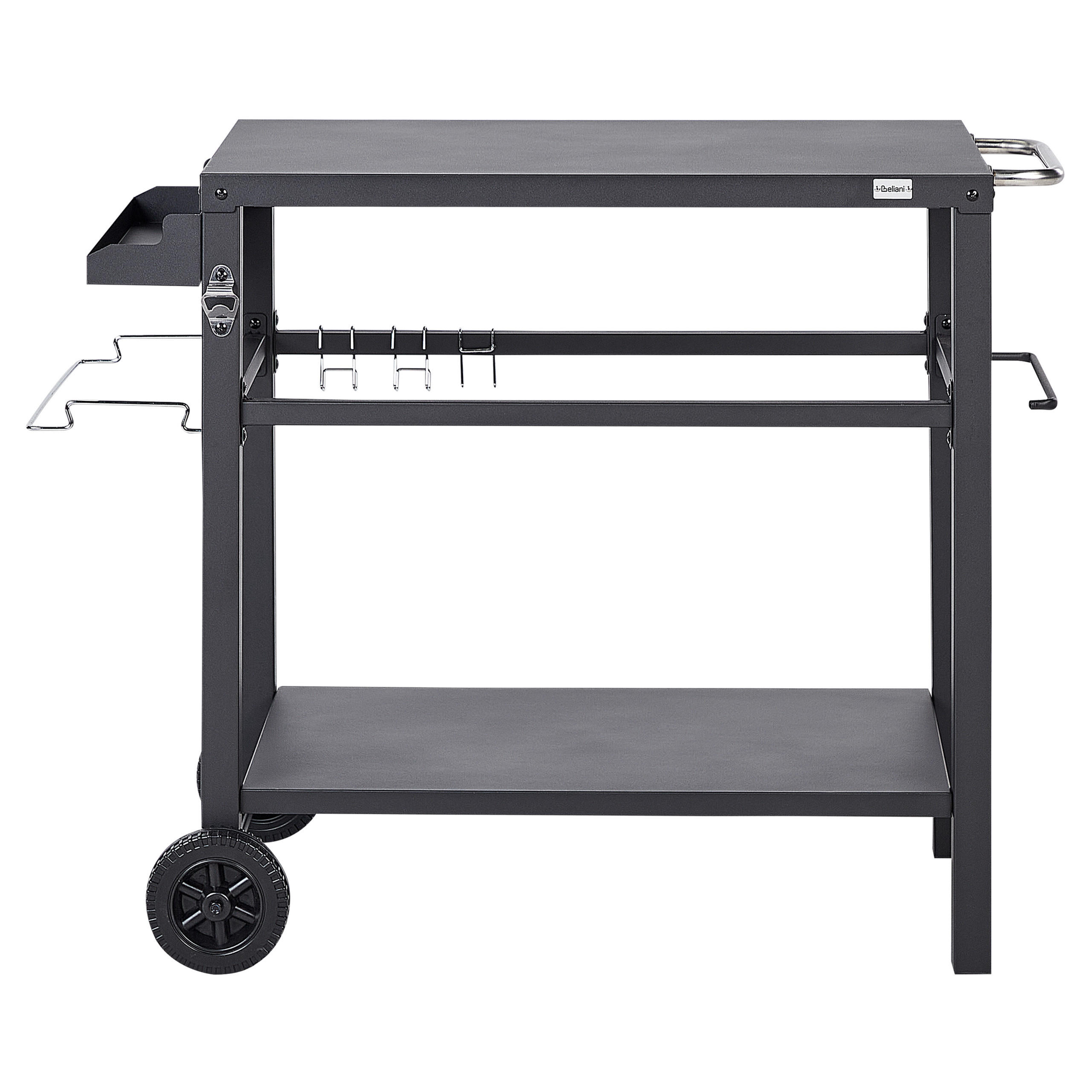 SERVIERWAGEN Schwarz Staletti - Schwarz, Metall (60/83/115cm) - Beliani