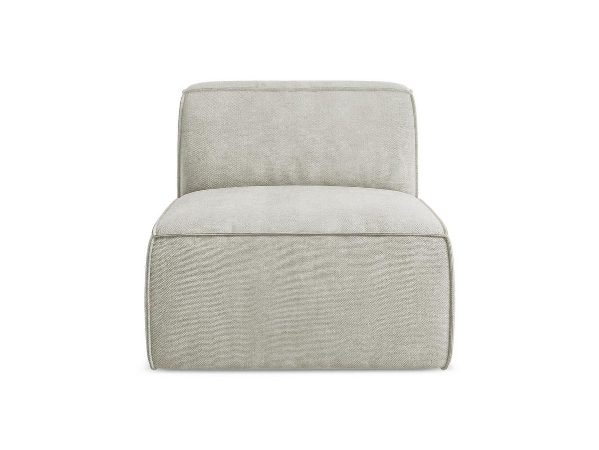 SOFAELEMENT Chenille Stoff Creme - Perlmutt/Schwarz, Holzwerkstoff/Kunststoff (80/70/102cm) - Makamii