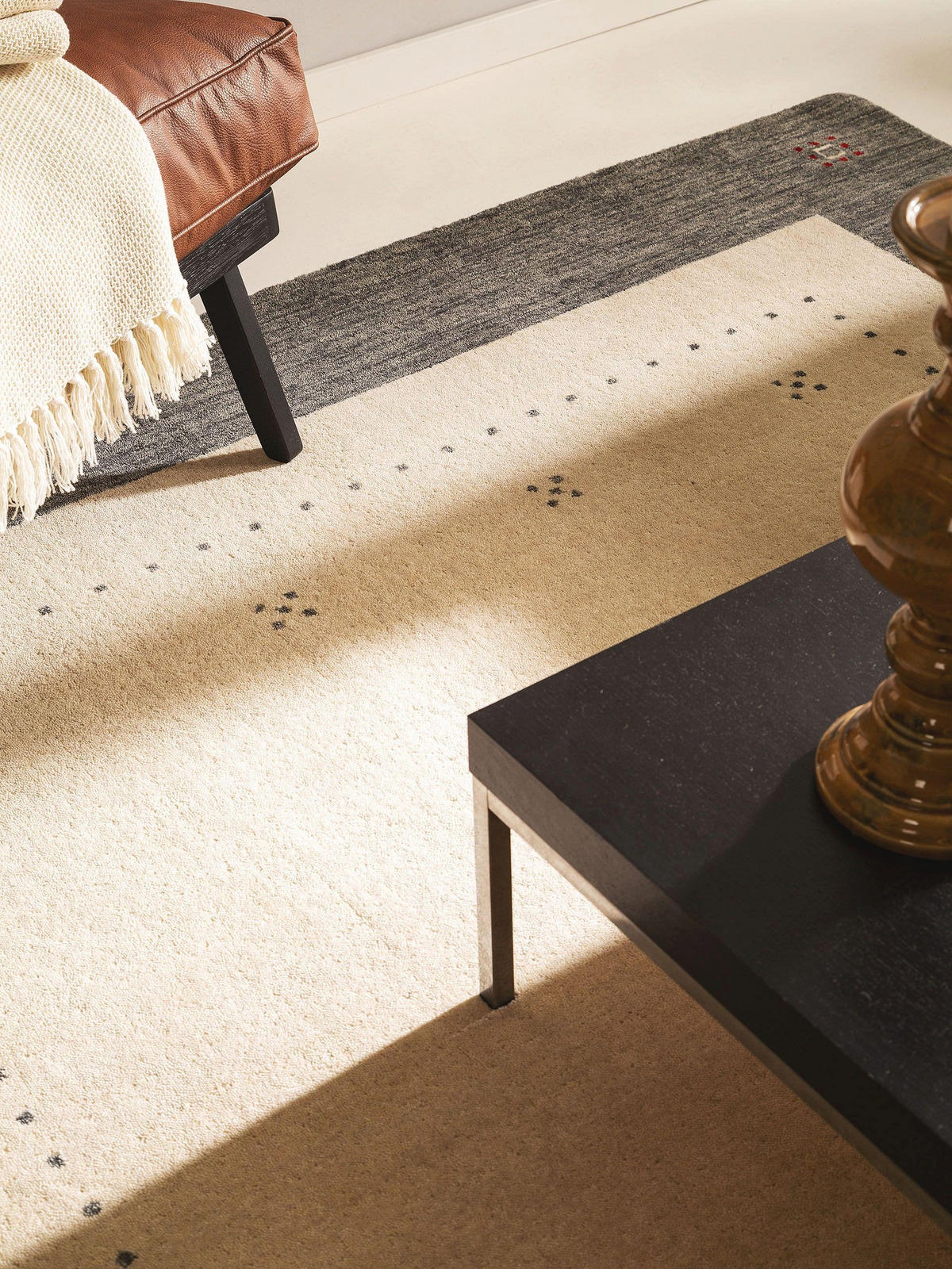 WOLLTEPPICH Jamal Beige/Grau 200x300 cm - Beige, Textil (200/300cm) - benuta Nest