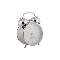 WECKER Retro Pearl Glow Ø 8 cm - Silberfarben, Metall (8/12/4.6cm) - Karlsson