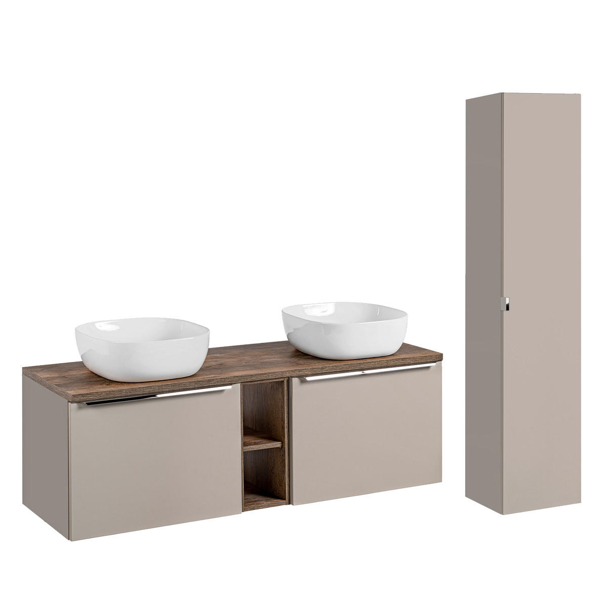 Petits-meubles Badmöbel Taupe 140x48x46 cm