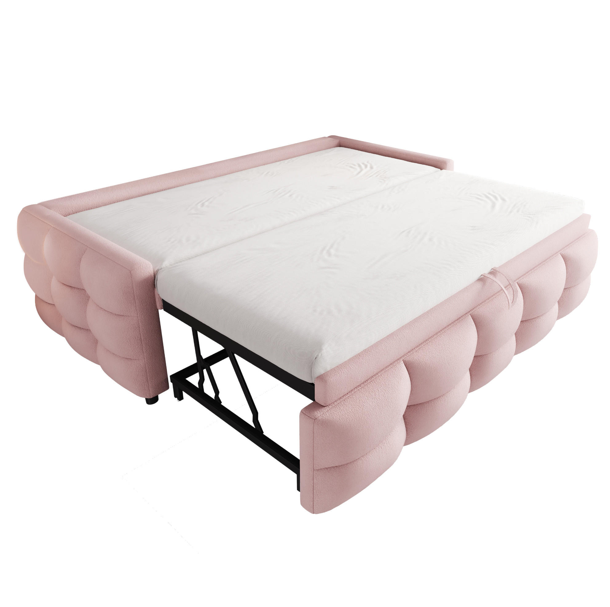 POLSTERBETT 90/180×190 cm in Rosa aus Teddystoff mit Lattenrost - Rosa, Textil (90/190cm) - Flora Grace