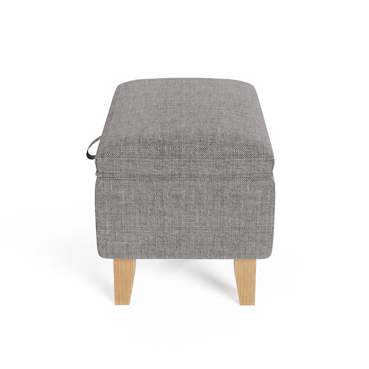 POLSTERHOCKER 49/33/35 cm Stauraum Holzbeine Leinen Hellgrau - Hellgrau/Naturfarben, Holz/Textil (49/35/33cm) - Livingandhome