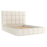 POLSTERBETT Skiathos mit Stauraum 180/200 cm Weiß im Bubble Stoff - Schwarz/Naturfarben, Holz/Holzwerkstoff (180/200cm) - AltaBeds