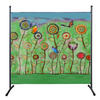 PARAVENT 1-tlg. 180x178 cm Green Flowers - Multicolor/Grün, Metall (178/180cm) - QUICK STAR