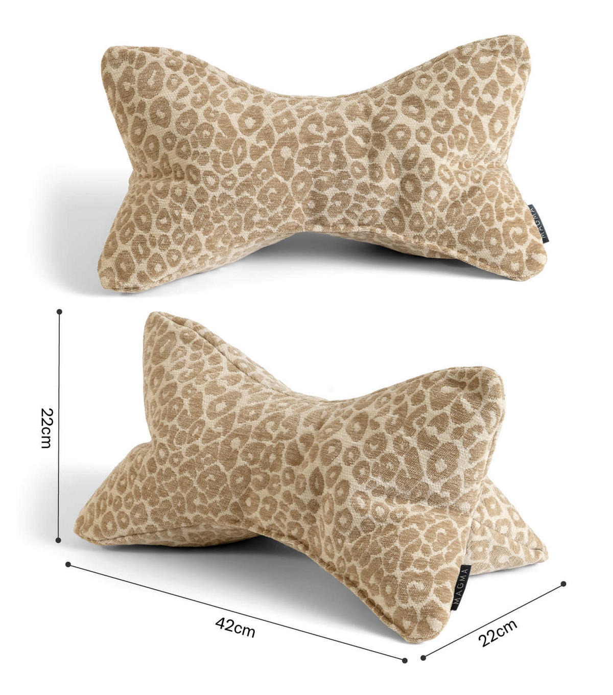 NACKENKISSEN Leseknochen Nook - Beige, Textil (42/22cm) - Mokebo