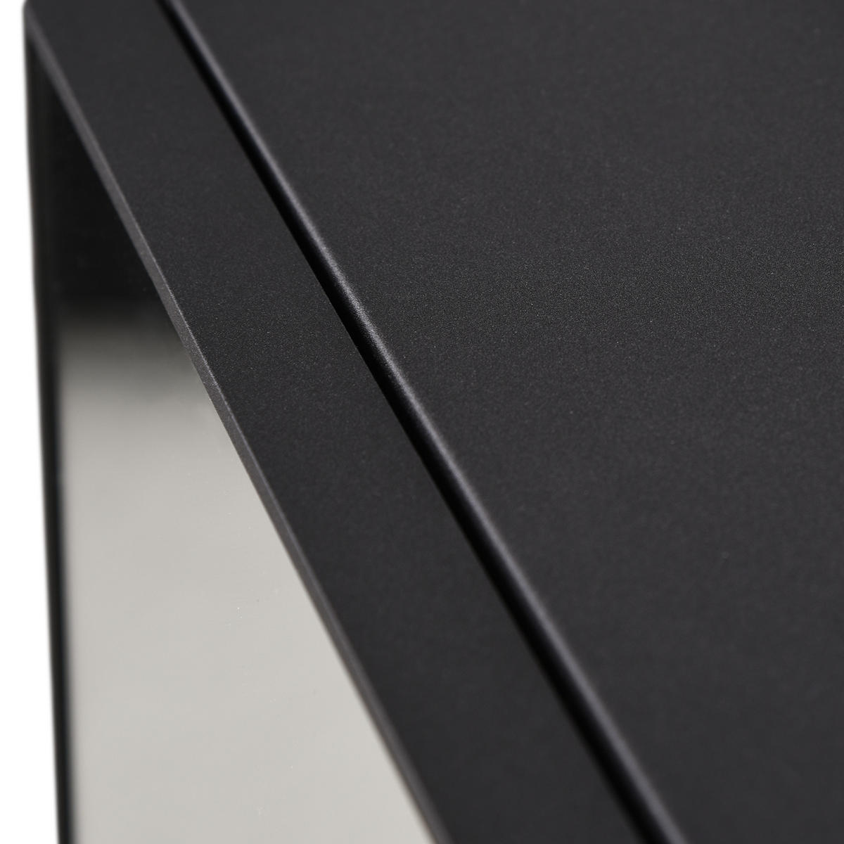 SPIEGELSCHRANK mit Spiegeltür, 2 Innenböden, Edelstahl, Glas, Schwarz - Schwarz, Glas (13.5/58/46cm) - Kleankin