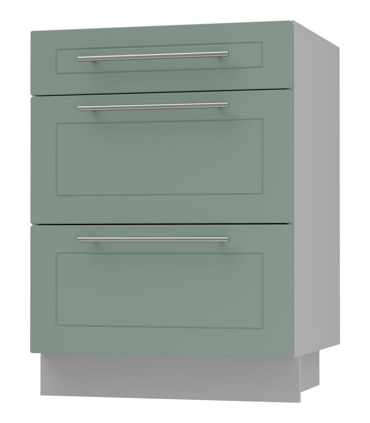 SCHUBLADENUNTERSCHRANK Kvantum D3M/60 60 / 50 / 82cm - Grau/Mintgrün, Holz/Holzwerkstoff (60/82/50cm) - Feldmann-Wohnen