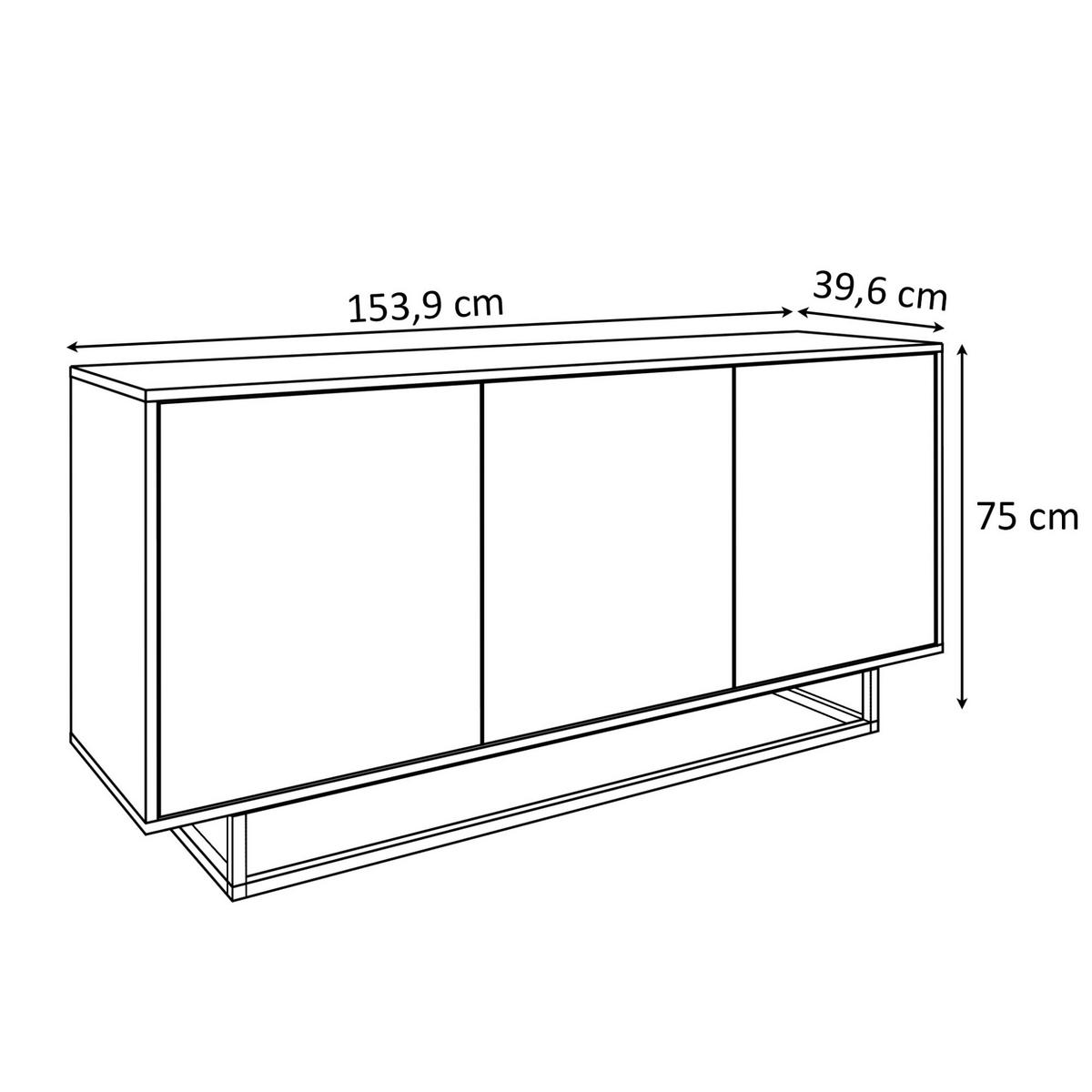 KOMMODE SANAYI II Eiche Artisan/Weiß auf weißem Gestell - Weiß, Holzwerkstoff (153.9/75/39.6cm) - Lookway