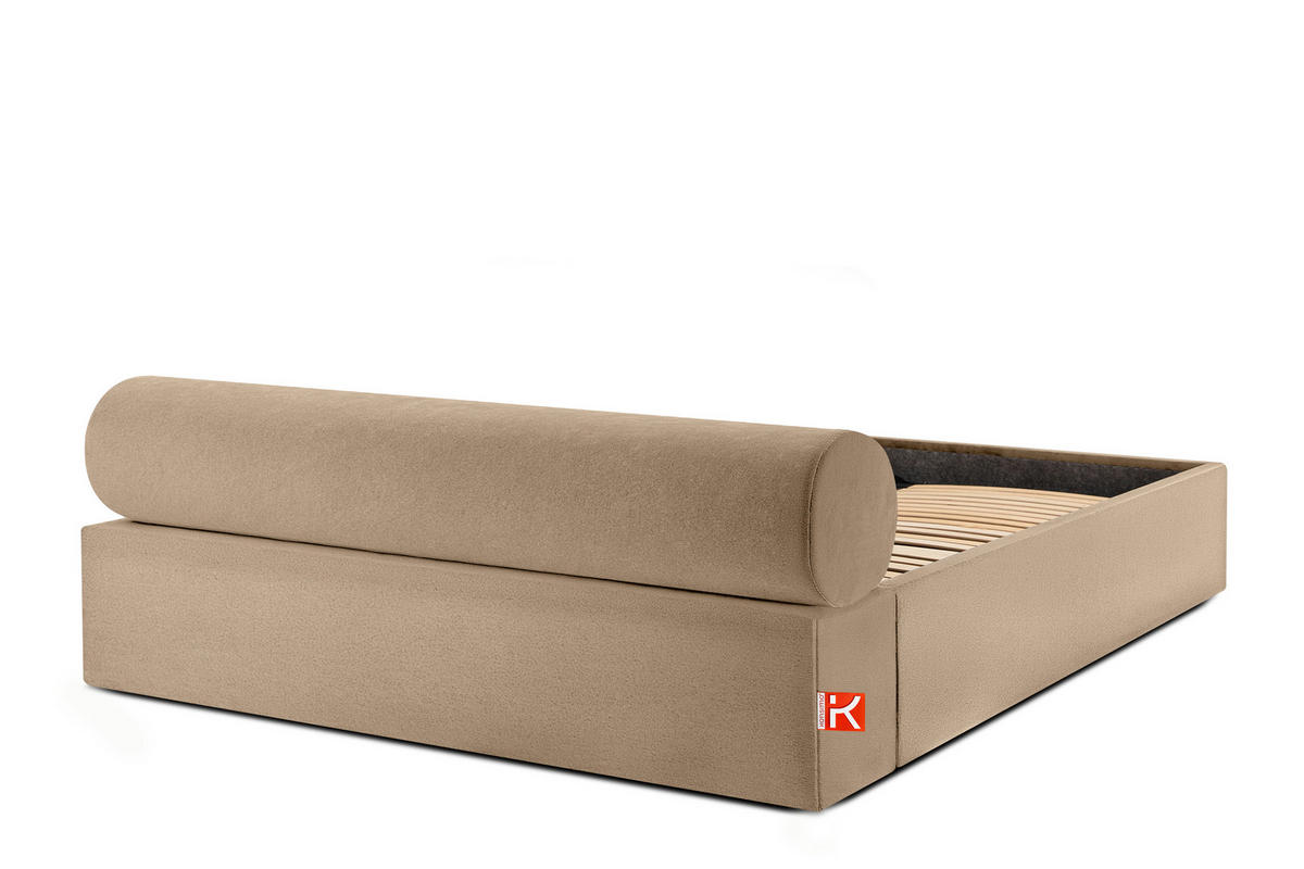POLSTERBETT LUNEO - Beige/Schwarz, Holz/Holzwerkstoff (182/204cm) - KONSIMO®