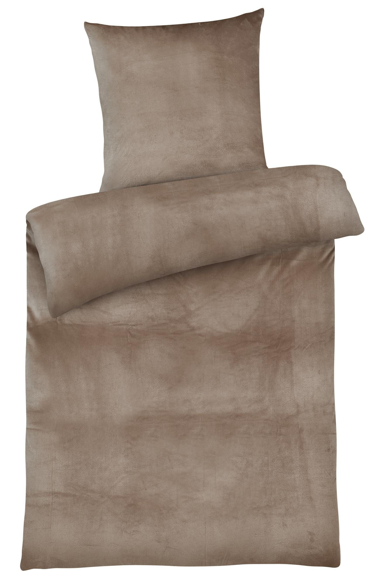 WINTER-BETTWÄSCHE 135x200 Cashmere-Touch Warmer Winter Bettbezug Kuschelig Nougat - Braun, Textil (135/200cm) - Carpe Sonno