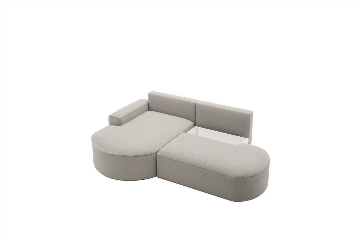 ECKSOFA Girona Mit Schlaffunktion - Beige, Holzwerkstoff/Textil (278/179cm) - Fun Möbel