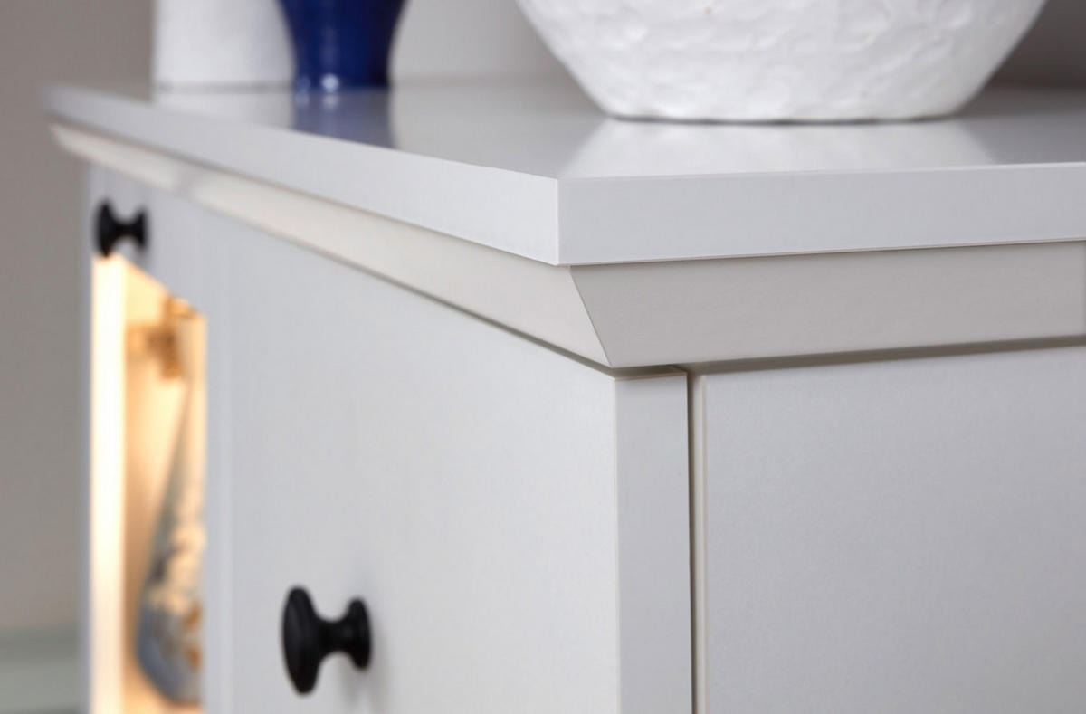 VITRINE Weiß - Weiß, Holzwerkstoff (81/129/41cm) - ebuy24