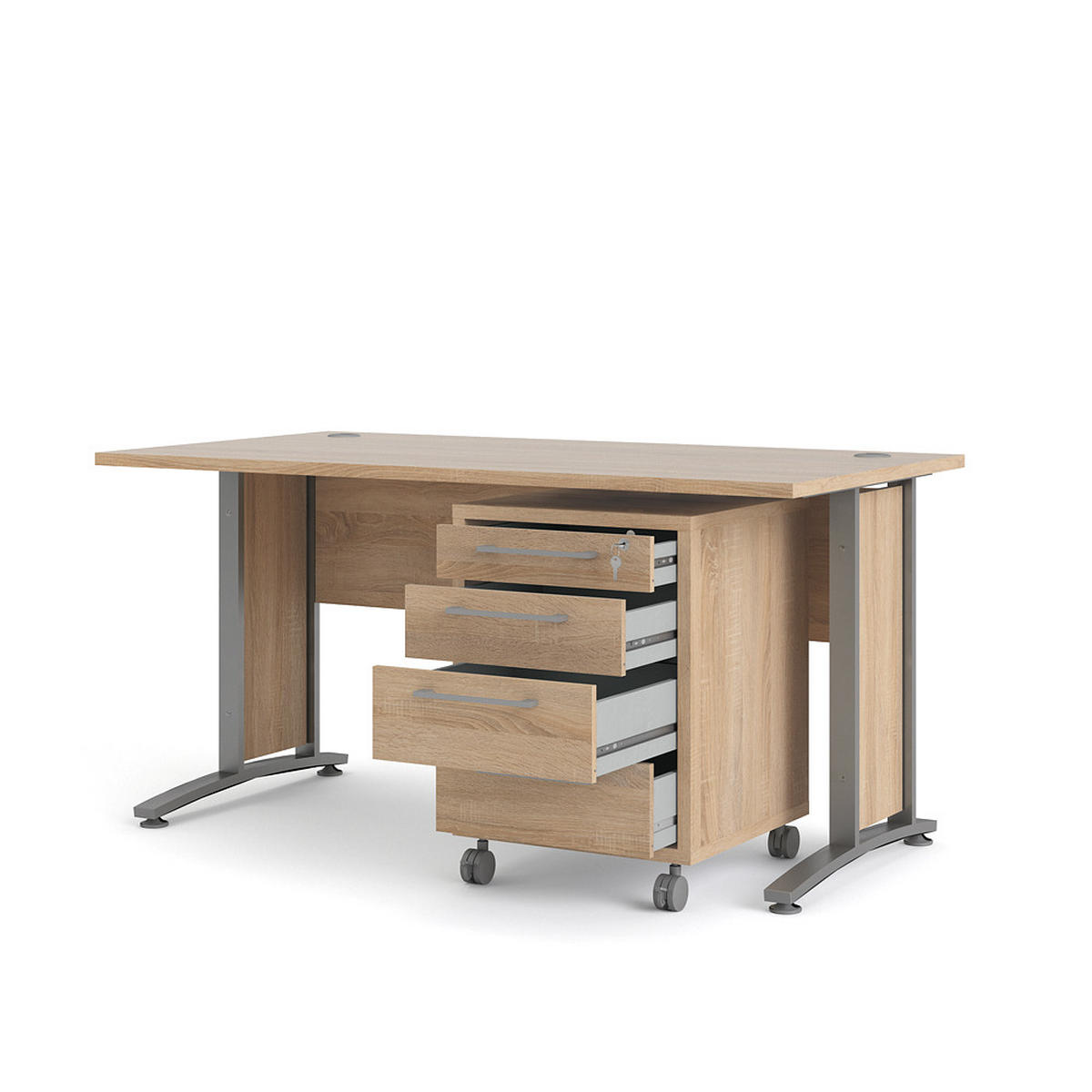 SCHREIBTISCH Eiche Dekor - Eiche Wotan, Holzwerkstoff (80/150/75cm) - ebuy24
