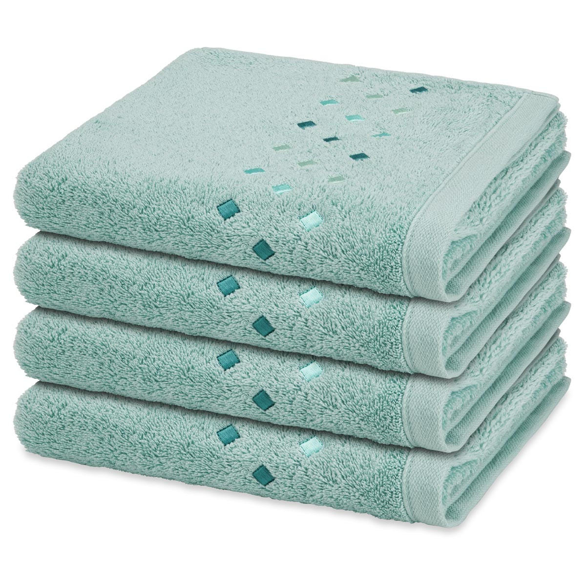 HANDTUCH Stoneline 4er-Set - Blau, Textil (50/100cm) - Ross