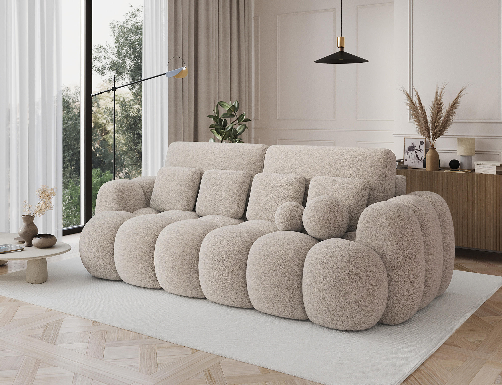 SOFA Elvento - Beige (Royal 18) - Beige, Holzwerkstoff (256/105/119cm) - Möblo