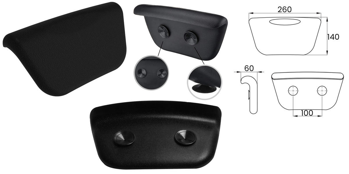 BADEWANNE Rechteck TALIA 160/75 + Schürze + Ablage + Kopfstütze Ablauf Füße - Weiß, Kunststoff (75/55.5/160cm) - bad land