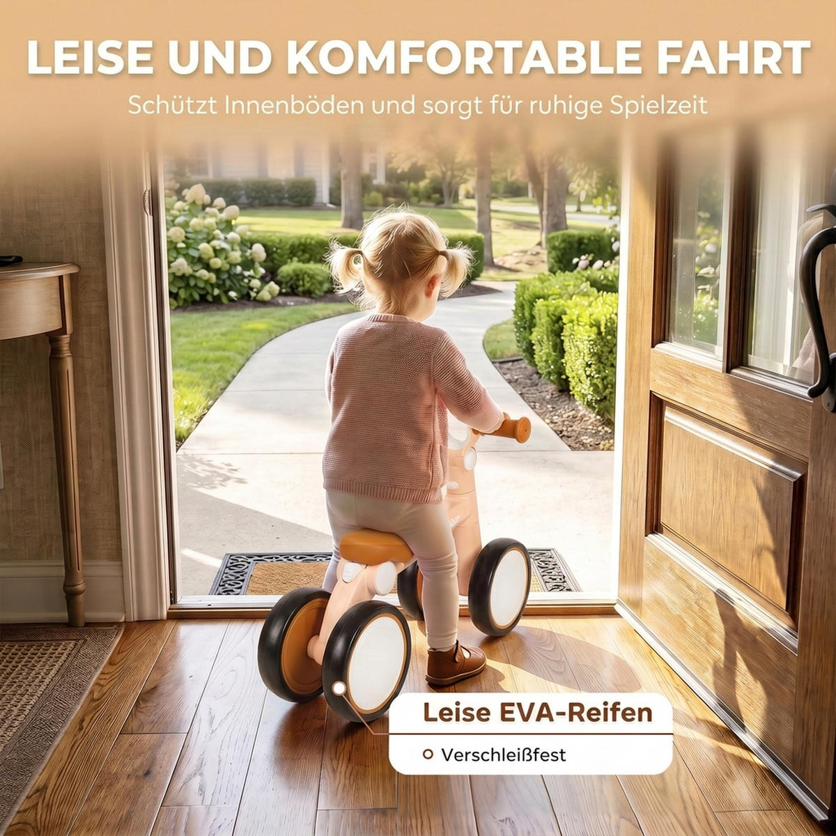 KINDERLAUFRAD Aluminiumlegierung EVA Rosa - Rosa, Metall (57/28.5/40cm) - AIYAPLAY