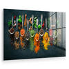 ACRYLGLASBILD Kräuter - Gewürze - Löffel 120x80 cm - Currygelb, Glas (120/80cm) - MuchoWow