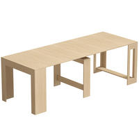 AUSZIEHBARER-ESSTISCH Spanplatte Stahl Braun - Hellbraun, Holzwerkstoff (240/90/78cm) - HOMCOM