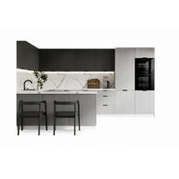 KÜCHENZEILE KS29-G390x260 – Kendro & Morvex - Effiziente Raumnutzung mit Stil - Schwarz/Grau, Holz/Metall (390/213.3/260cm) - ROYAL24_MARKT