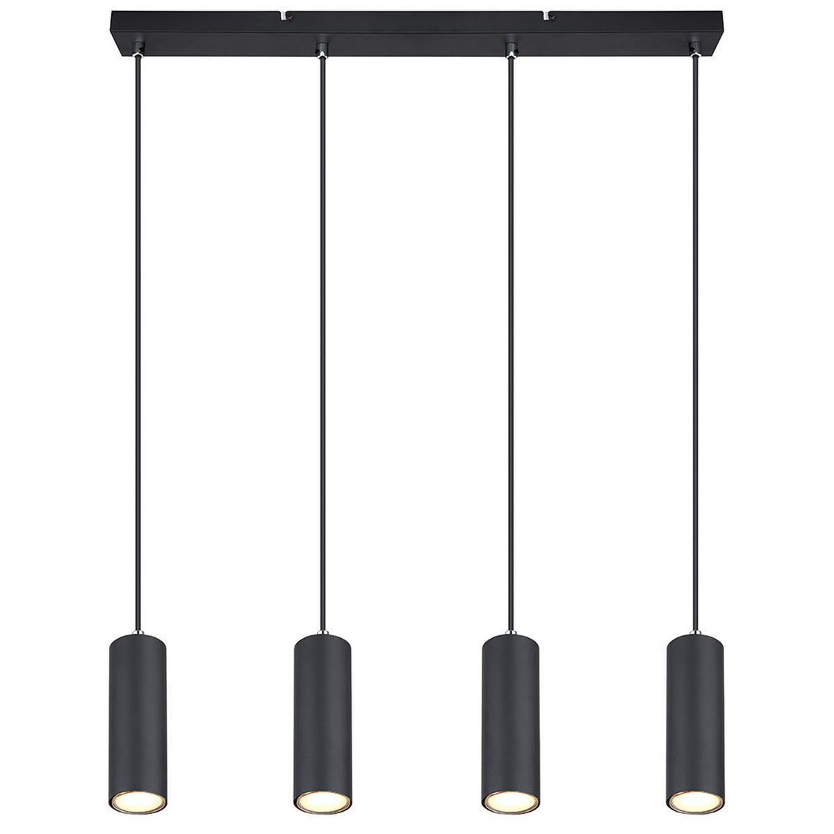 HÄNGELEUCHTE Metall Schwarz 4-flammig - Schwarz, Metall (65/6/120cm) - Globo Lighting